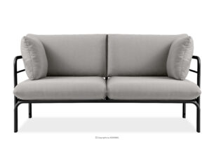 RAMBE, https://konsimo.pl/kolekcja/rambe/ Loftowa sofa ogrodowa 2 na metalowych nogach antracytowy/jasny szary - zdjęcie