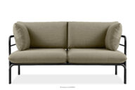 Loftowa sofa ogrodowa 2 na metalowych nogach antracytowy/beżowy