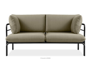 RAMBE, https://konsimo.pl/kolekcja/rambe/ Loftowa sofa ogrodowa 2 na metalowych nogach antracytowy/beżowy antracytowy/beżowy - zdjęcie