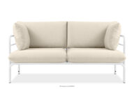 Loftowa sofa ogrodowa 2 na metalowych nogach biały/kremowy