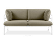 Loftowa sofa ogrodowa 2 na metalowych nogach biały/beżowy