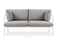 Loftowa sofa ogrodowa 2 na metalowych nogach biały/jasny szary