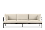 Loftowa sofa ogrodowa 3 na metalowych nogach antracytowy/kremowy