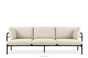 RAMBE, https://konsimo.pl/kolekcja/rambe/ Loftowa sofa ogrodowa 3 na metalowych nogach antracytowy/kremowy antracytowy/kremowy - zdjęcie