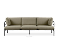 Loftowa sofa ogrodowa 3 na metalowych nogach antracytowy/beżowy