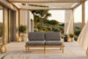 ATREDA Sofa ogrodowa z drewna jesionowego w stylu boho szary szary/jesion naturalny - zdjęcie 2