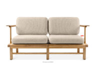 Sofa ogrodowa z drewna jesionowego w stylu boho krewowy