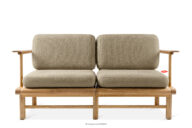 Sofa ogrodowa z drewna jesionowego w stylu boho beżowy