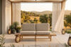 ATREDA Sofa ogrodowa drewniana w stylu boho kremowy kremowy/jesion naturalny - zdjęcie 2