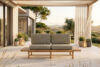ATREDA Sofa ogrodowa drewniana w stylu boho beżowy beżowy/jesion naturalny - zdjęcie 2