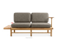Sofa ogrodowa dwuosobowa z drewna jesionowego szary