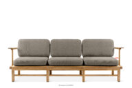 Sofa ogrodowa 3 z drewna jesionowego w stylu boho szary