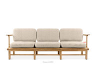 Sofa ogrodowa 3 z drewna jesionowego w stylu boho krewowy