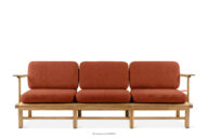 Sofa ogrodowa 3 z drewna jesionowego w stylu boho pomarańczowy