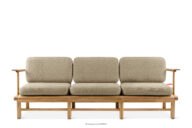 Sofa ogrodowa 3 z drewna jesionowego w stylu boho beżowy