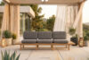 ATREDA Sofa ogrodowa 3 drewniana w stylu boho szary szary/jesion naturalny - zdjęcie 2