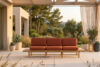 ATREDA Sofa ogrodowa 3 drewniana w stylu boho pomarańczowy pomarańczowy/jesion naturalny - zdjęcie 2