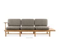Sofa 3 ogrodowa z litego drewna jesionowego szary