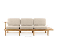 Sofa 3 ogrodowa z litego drewna jesionowego kremowy