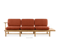 Sofa 3 ogrodowa z litego drewna jesionowego pomarańczowy