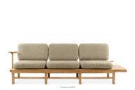 Sofa 3 ogrodowa z litego drewna jesionowego beżowy