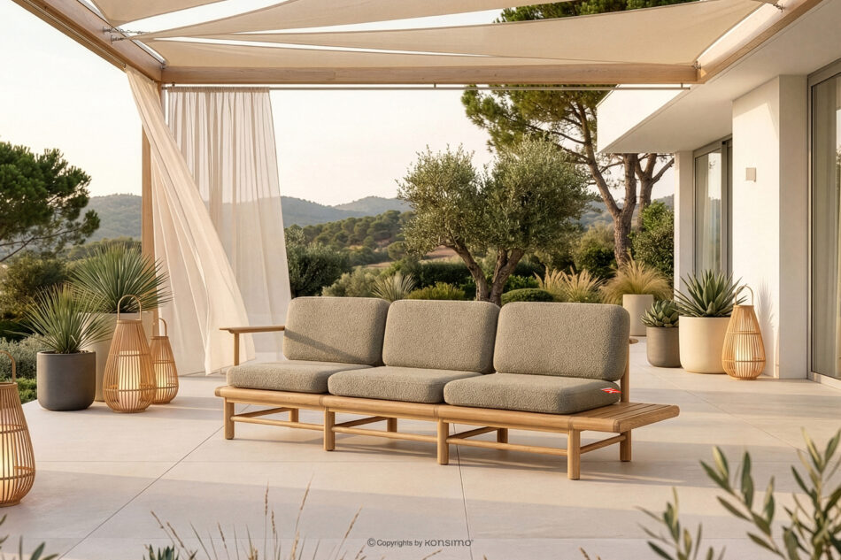 ATREDA Sofa 3 ogrodowa z litego drewna jesionowego beżowy beżowy/jesion naturalny - zdjęcie 22