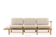 Sofa ogrodowa trzyosobowa z drewna jesionowego kremowy