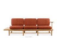 Sofa ogrodowa trzyosobowa z drewna jesionowego pomarańczowy