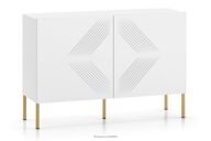 Biała komoda na wysokich złotych nóżkach elegant