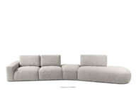 Narożnik organic do salonu w tkaninie boucle brązowy
