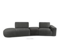 Sofa w tkaninie szenil i welur modułowa ciemny szary