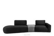 Sofa w tkaninie welur modułowa ciemny szary/jasny szary