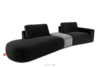 ZUCCO Sofa w tkaninie welur modułowa ciemny szary/jasny szary ciemny szary/jasny szary - zdjęcie 3