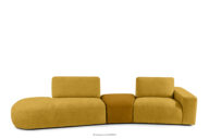 Sofa w tkaninie szenil i welur modułowa żółty
