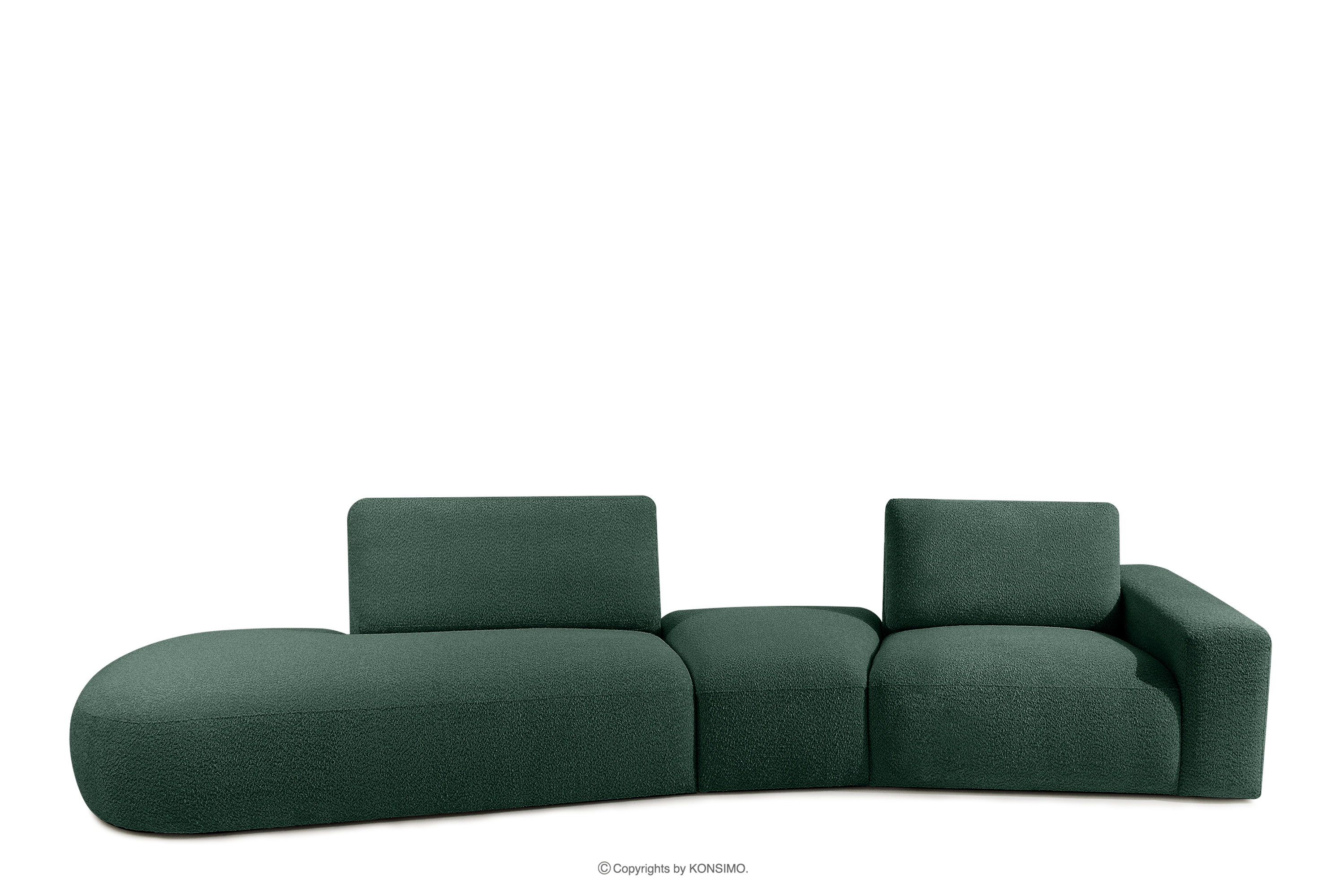 Sofa boucle modułowa zielony