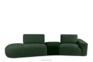Sofa w tkaninie szenil i welur modułowa ciemny zielony