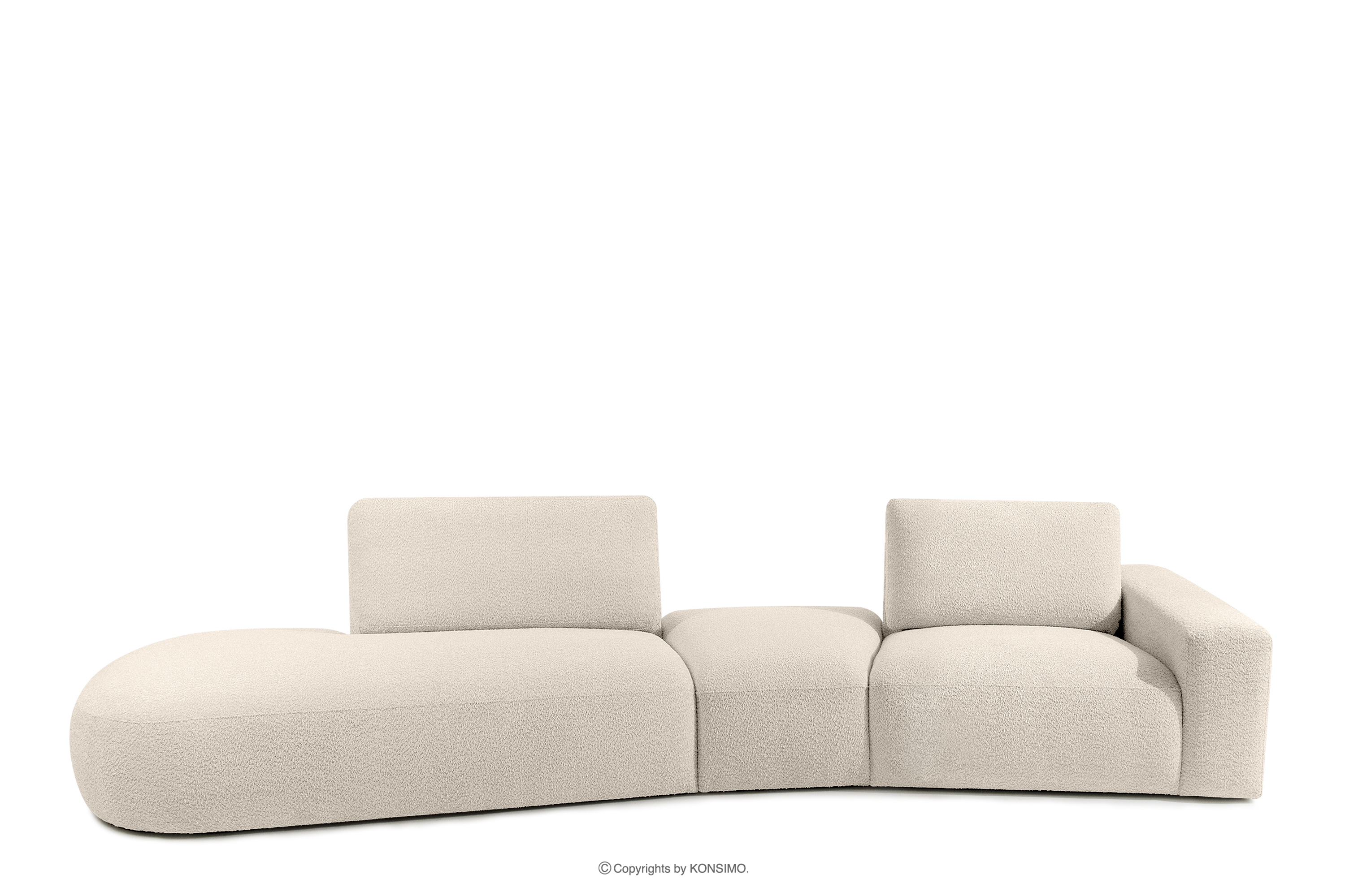 Sofa boucle modułowa jasny beżowy