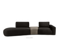Sofa w tkaninie welur modułowa brązowy/beżowy