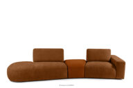 Sofa w tkaninie szenil i welur modułowa rudy