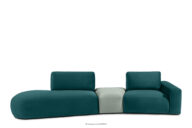 Sofa w tkaninie welur modułowa morski/miętowy