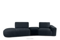 Sofa w tkaninie szenil i welur modułowa granatowy