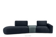 Sofa w tkaninie welur modułowa granatowy/niebieski