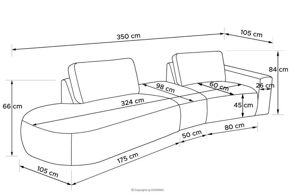 ZUCCO Sofa w tkaninie welur modułowa ciemny szary/jasny szary ciemny szary/jasny szary - zdjęcie 19