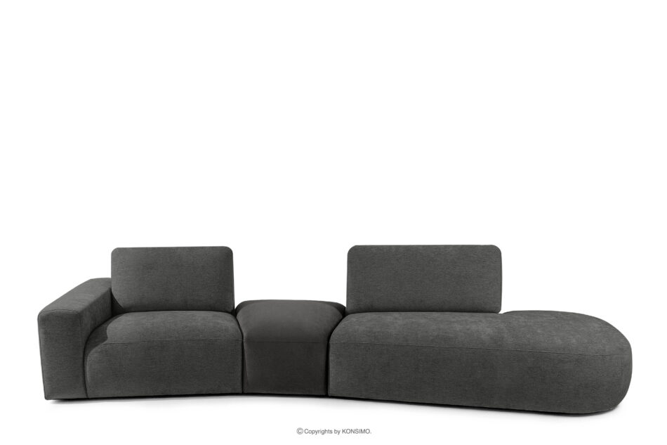 ZUCCO Sofa modułowa organic szenil/welur ciemny szary ciemny szary - zdjęcie 0