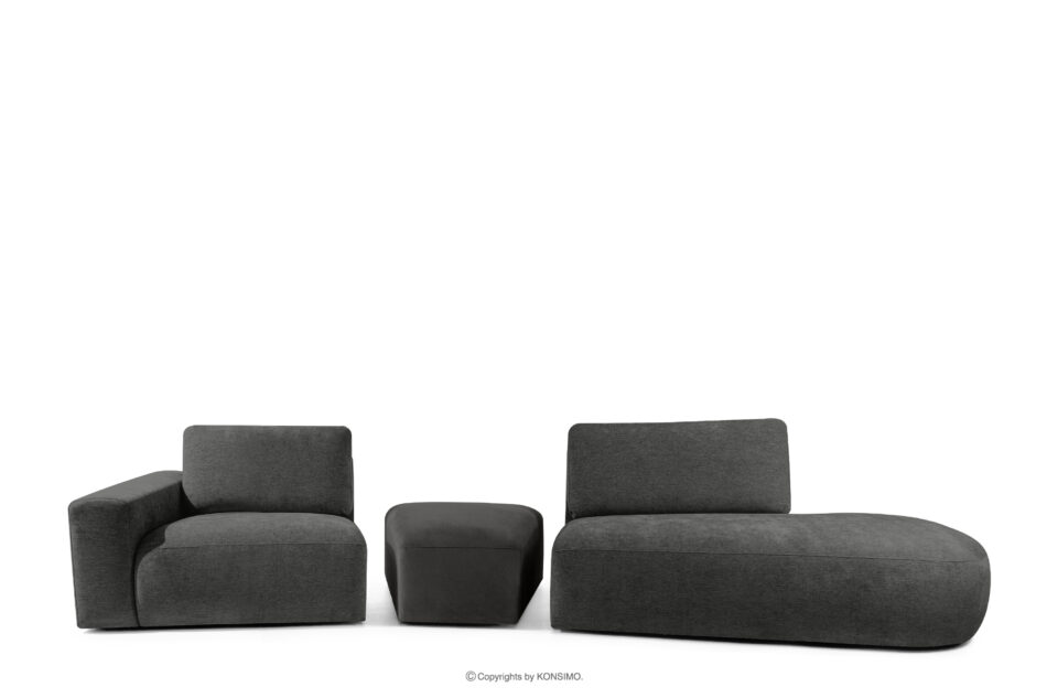 ZUCCO Sofa modułowa organic szenil/welur ciemny szary ciemny szary - zdjęcie 4