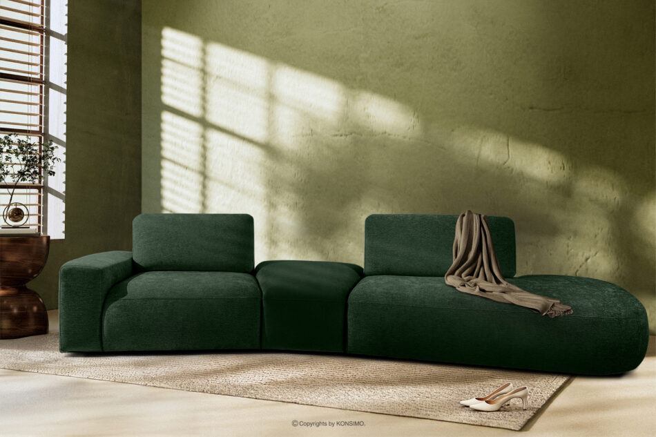 ZUCCO Sofa modułowa organic szenil/welur ciemny zielony ciemny zielony - zdjęcie 1