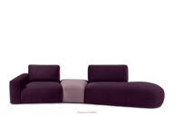 Sofa modułowa organic welur fioletowy/różowy