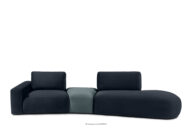 Sofa modułowa organic welur granatowy/niebieski