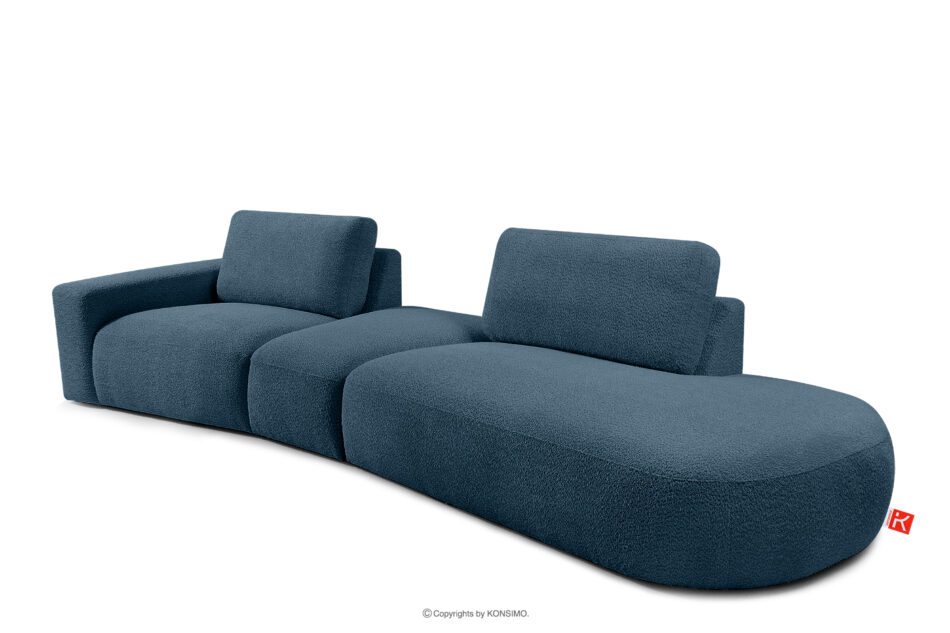 ZUCCO Sofa modułowa organic boucle ciemny niebieski ciemny niebieski - zdjęcie 2