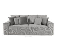 Sofa trzyosobowa z poduszkami sztruks/welur jasny szary
